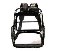 Clear Backpack Transparent PVC Waterproof See Through Rucksack School Gym Bag with Adjustable Straps for Men Women College Concerts Sports Stadium Approved A09