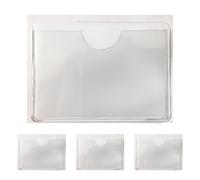 Clear Badge Protector - Self-Adhesive Label Holders, Transparent Card Sleeves, Library Pockets | Card Holder for Warehouse Shelf Turnover Box Hollow Board Organization Office Storage Tags