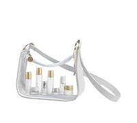 Clear Bag: Clear PVC Material, Adjustable Shoulder Strap, Zipper Compartment, Travel Accessory Ensure Quick Security Check, Organized Storage, white, Fare riferimento alla descrizione, Please refer to