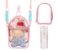 Clear Bag for Blind Box Plush Mystery Box Display Case Protective Case Cover Clear Figure Display Bag Carrying Cases for 5.9inch Blind Boxes Keychain Collectibles Plush Doll Figure No Dolls (Pink)