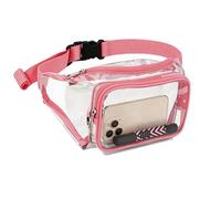 Clear Bag for Stadium Events Approved - Clear Fanny Pack for Women | Waterproof Belt Bag, Transparent Crossbody Purse with Adjustable Strap, TPU Waist Pack for Concerts, Sport, Travel, Running, Hiking