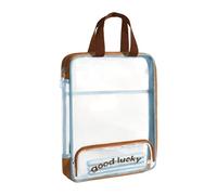 Clear Bag Handheld Document Organiser with Transparent Front Panel and Multiple Outer Sections File Storage Pouch for Worksheets Notes Certificates School Office Study Classroom Paper Supplies