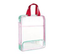 Clear Bag Handheld Document Organiser with Transparent Front Panel and Multiple Outer Sections File Storage Pouch for Worksheets Notes Certificates School Office Study Classroom Paper Supplies