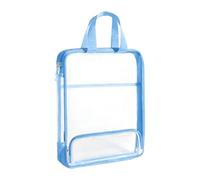 Clear Bag Handheld Document Organiser with Transparent Front Panel and Multiple Outer Sections File Storage Pouch for Worksheets Notes Certificates School Office Study Classroom Paper Supplies