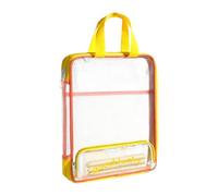 Clear Bag Handheld Document Organiser with Transparent Front Panel and Multiple Outer Sections File Storage Pouch for Worksheets Notes Certificates School Office Study Classroom Paper Supplies