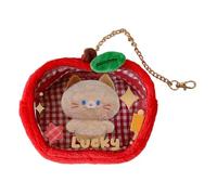 Clear Bag Keychain - 3D Cube Case with Keychain Clip, Transparent PVC Travel Doll Holder | Lightweight Multipurpose Protective Case for Men and Women, lemon tree, Consulte la descripción, See