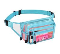 Clear Bag Stadium Approved Clear Fanny Pack for Women for Work,Multi-purpose Waist Bag for Travel & Sporting Event, Aqua, Pvc