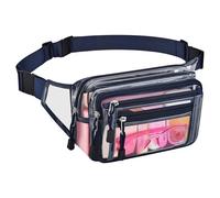 Clear Bag Stadium Approved Clear Fanny Pack for Women for Work,Multi-purpose Waist Bag for Travel & Sporting Event, Navy Blue, Pvc