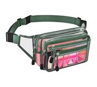 Clear Bag Stadium Approved Clear Fanny Pack for Women for Work,Multi-purpose Waist Bag for Travel & Sporting Event, Forest-Green, Pvc