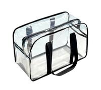 Clear Bag, Waterproof Large Foldable Storage Purse, Stadium Approved Transparent Tote for Travel, Heavy-Duty Organizer for Moving, Makeup, Clothes, Beach Packing, School, Versatile Carryall
