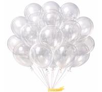 Clear Balloons for Parties 25 Pack 10 Inch Transparent Latex Decorations See Through Round Baloon Set for Wedding Birthday Graduation Balloon Arches and DIY Confetti Filling