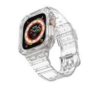 Clear Band Compatible for Apple Watch Bands for Women Men 40mm 44mm 45mm 42mm 41mm 38mm 46mm with Case, Jelly Crystal Strap with Bumper Protective Cover for iWatch Series 10 9 8 7 6 5 4 3/SE/2/1
