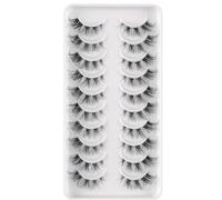 Clear Band False Eyelashes D Curl Russian Stripes False Eyelashes Manga Lashes Natural Looking False Eyelashes That Look Like Individual Clusters Wispy Mink Eye Lashes Pack (DZ7714)