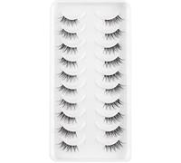 Clear Band False Eyelashes D Curl Russian Stripes False Eyelashes Manga Lashes Natural Looking False Eyelashes That Look Like Individual Clusters Wispy Mink Eye Lashes Pack (DKW16)