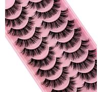 Clear Band False Eyelashes D Curl Russian Stripes False Eyelashes Manga Lashes Natural Looking False Eyelashes That Look Like Individual Clusters Wispy Mink Eye Lashes Pack (DZG706)