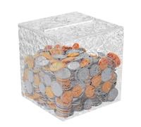 Clear Bank for Children - Acrylic Kids Bench with Non-Open Bin, Transparent Money Box as Money Box, Storage Box to Promote Saving Habits