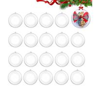 Clear Baubles,Christmas Tree Decorations Balls 20 pcs 8cm Plastic Fillable Baubles to Fill for Crafting DIY Make Your Own Bauble Xmas Home Party Decor Hanging Ornaments (8CM)