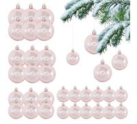 Clear Baubles Iridescent Ornaments Balls 30PCS Clear Iridescent Christmas Balls 4 Different Sizes Hanging Fillable Ornaments for Xmas Tree Holiday Party Decor Style1