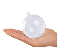 Clear Baubles to Fill x10 Transparent Plastic Fillable Christmas Baubles - 8cm