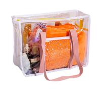 Clear Beach Bag - Transparent Shoulder Bag, Large Zip Travel Carrier | Lightweight Handbag with Spacious Interior for Shopping, Days at the Gym, Billiards - Essentiall, Swimming, a, Siehe Beschreibung