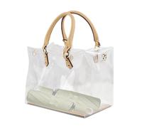 Clear Beach Tote - Large Transparent Carry Bag | Water-Resistant PVC Design with Open Top, Lightweight Construction, Versatile Organizer for Festivals, Sports, Outdoor Adventures, Campus Life
