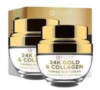 Clear Beauty 24K Gold & Collagen Day Night Moisturizer Set - Hydrating, Anti-Aging Cream, Natural Ingredients, Cruelty Free Korean Skin Care, All Skin Types - Value Pack