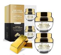 Clear Beauty Day and Night Hydrating Cream Set with 24 Carat Gold and Collagen: Anti-Aging Moisturizing Cream Tested by Dermatologists with Natural Ingredients Korean Skin Care
