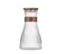 Clear Bedside Water Carafe,Glass Bottle,1.5 Liter Water Bottle with 2 Glasses 330 ml, Glass Bottle with lid,Silicone lid, for Nightstand, Bedroom Guest Room.