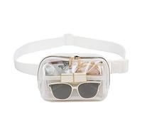 Clear Belt Bag Clear fanny pack stadium approved for Women Men with Adjustable Strap Clear Crossbody Bag Waist Bag for Concerts Sports Travelling Hiking Running, WHITE, S, Fashion