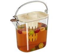 Clear Beverage Canna - Cooling Jug, Leakproof Lid Container, Easy-Grip Server | Versatile Drinker for, Apartment, Restaurant, Tea, Juice, Lemonade, Hot Cold Beverage