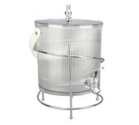 Clear Beverage Container with Stand | Non - BPA PE Material & No - Drip Tap | Multi - Purpose Drink Server for Parties/Weddings/Home | Lemonade & Laundry Soap Holder