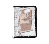 Clear Binder - 25x18x3cm Transparent Sticker Notebook | A5 PVC Binder | Tear-Off Pre-Adhesive Notebook | Zippered Planner Organizer | Sticker Booklet for Small Items Storage