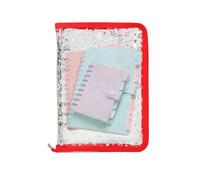 Clear Binder - 25x18x3cm Transparent Sticker Notebook | A5 PVC Binder | Tear-Off Pre-Adhesive Notebook | Zippered Planner Organizer | Sticker Booklet for Small Items Storage