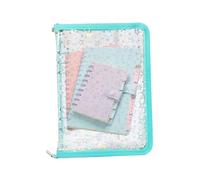 Clear Binder - PVC A5 25x18x3cm | Clear Ring Bin-der Refillable Zipper Sticker Notebook Paper Binder for Documents | for Cards Receipts Tickets Small Accessories Students Teachers Office Project Use