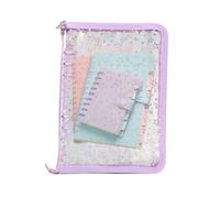 Clear Binder - PVC A5 25x18x3cm | Clear Ring Bin-der Refillable Zipper Sticker Notebook Paper Binder for Documents | for Cards Receipts Tickets Small Accessories Students Teachers Office Project Use