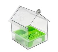 Clear Bird Bath Feeder Water and Food Dispenser Bath for Bird Watching Garden Balcony Patio