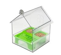 Clear Bird Drinks - Transparent Bird House | Decorative Dedgie Feeding House | Transparent Bathroom Water | Food Donor Feeder | J Observation Window