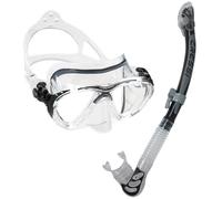 (Clear/Black) Cressi Big Eyes Evolution & Alpha Ultra Dry Snorkelling Combo