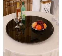 Clear/Black Lazy Susan Turntable - 60/70/50 cm Large Tempered Glass for Kitchen & Dining Smooth Bearings for Easy Access Perfect for Buffets & Parties (Black Ø78cm)