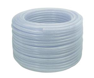 Clear/Blue Braided Fuel Hose Transparent PVC Tubing - Reinforced with braiding, This Fuel Pipe is Engineered to Handle Higher pressures, Transporting Fuels and Other fluids (1M_10mm*13.2mm)