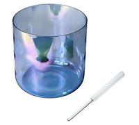 Clear Blue Cosmic Light Alchemy Crystal Singing Bowl, Quartz Chakra Bowl with Free Acrylic Striker & O-ring, Sound Bowl for Yoga Meditation & Sound Healing (Color : G note, Size : 6 inch)