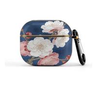 Clear Blue Spring Breeze Wireless Earbuds Case for 3rd Generation Ultra-Lightweight Earbuds Full Drop Protection Cover with Keychain Cute Hard Shell Protective Cover Front LED Visible