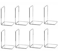 Clear Bookends for Heavy Books,8pcs Acrylic Book Shelf Organizer for Desk,Plastic Heavy Duty Book Holders Standand Invisible Bookshelf Dividers Decorative,Suitable for Office Home Weighted Bookends