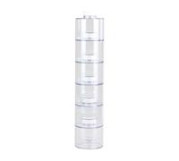 Clear Box - 6 Piece Storage Box, Container, Stackable Jars with Lid, Stackable Round Towers with Air Conditioning | For Sugar Pepper Salt Kitchen Countertop Cabinet Stock