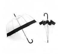 Clear Bubble Umbrella,Large Rainproof Canopy,Transparent Umbrellas for Rain Adult,Umbrellas for Rain,Perfect for Weddings, Graduation and Outdoor Events - Automatic Open (Black-Edge)