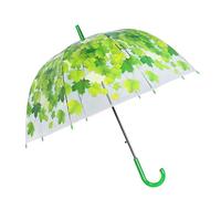 Clear Bubble Umbrella Leaf Pattern Stick Umbrella Automatic Clear Dome Umbrella See Through Dome Umbrella for Kid Adult