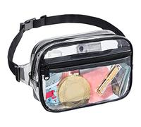 Clear Bum Bag,Clear Fanny Pack Stadium Approved Bumbag Transparent Money Belt Waist Bag for Women Running Hiking Travel Sports