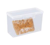 Clear Business Card Box - Rectangular Storage Container with Lid, Desktop Organizer with Safety Buckle for Jewelry, Cards, Screws | Playing Cards, Office Desk, Portable Uses