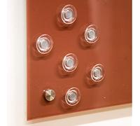 Clear Button Magnets for Glass Boards and Magnetic Whiteboards, Refrigerators, Cabinets, etc - 6 Pack