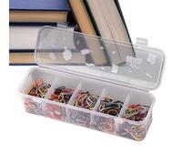 Clear Cable Organizer Box With Lid | Desk Drawer Stationery Box | Stackable Desk Drawer Accessories Box With 10 Compartment For Paper Clip, Staple